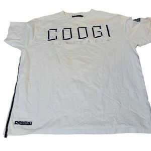 Coogi Vintage White Embrodered Shirt. Size 4XL.